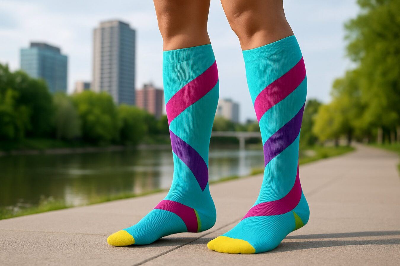 Pair of comfortable compression socks for support